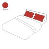 Taie d'oreiller uni carmin en percale 65x65