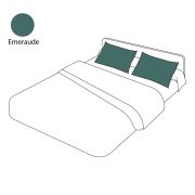 Taie d'oreiller uni émeraude en percale 50x70 - Tradilinge