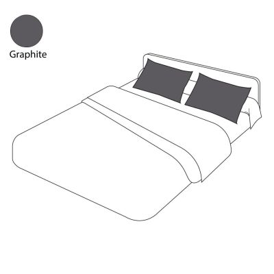 Taie d'oreiller uni graphite satin de coton 65x65 - Tradilinge