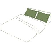 Taie d'oreiller uni percale coloris kaki 50x70 - Tradilinge