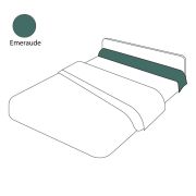 Taie de traversin uni émeraude en percale 43x140 - Tradilinge