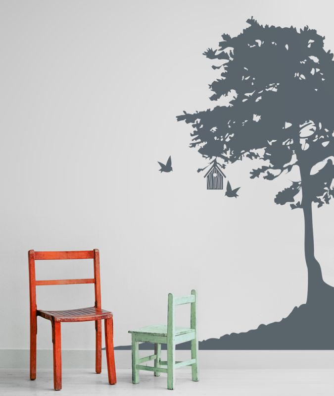Sticker Déco Arbre Sur La Colline 126x180 Décoration Decotaimefr