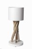 Lampe à poser Ligot Fagot chanvre/bois flotté/cordages blanc