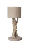 Lampe à poser Ligot Fagot chanvre/bois flotté/cordages taupe