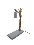 Lampe à poser potence Kalt en bois flotté base cendre Ht40 - Coc'art Créations