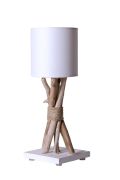 Lampe de chevet Fagot bois flotté/cordages blanc - Coc'art Créations