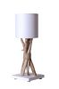 Lampe de chevet Fagot bois flotté/cordages blanc