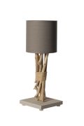 Lampe de chevet Fagot bois flotté/cordages gris - Coc'art Créations