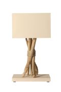 Lampe sur pied Fagot chanvre/bois flotté/cordages blanc cassé - Coc'art Créations