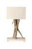 Lampe sur pied Fagot chanvre/bois flotté/cordages blanc