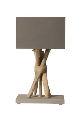 Lampe sur pied Fagot chanvre/bois flotté/cordages gris - Coc'art Créations