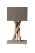 Lampe sur pied Fagot chanvre/bois flotté/cordages gris - Coc'art Créations