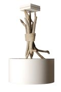 Suspension Esprit de Lagon en bois flotté base blanc - Coc'art Créations