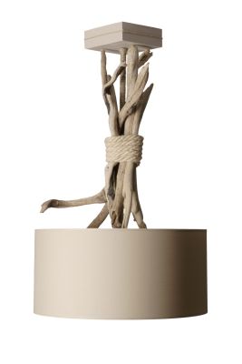 Suspension Esprit de Lagon en bois flotté base cendre brune - Coc'art Créations