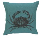 Coussin Cabanon recto crabe & envers uni anthracite 45x45 - Autrement dit