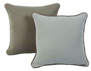 Coussin Essentiel tissu uni sable & finition passepoil taupe 45x45 - Autrement dit