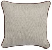 Coussin Fibule motif chevron passepoil chocolat 45x45 - Autrement dit