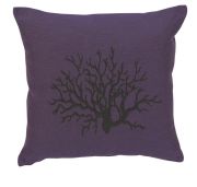 Coussin Opulence recto corail & envers uni anthracite 45x45 - Autrement dit