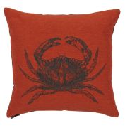 Coussin Signature recto crabe & envers uni anthracite 45x45 - Autrement dit