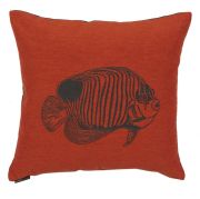 Coussin Signature recto poisson & envers uni anthracite 45x45 - Autrement dit
