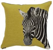 Coussin Zénith motif zèbre & envers uni anthracite 45x45 - Autrement dit