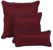 Coussin chevron rouge passepoil bleu Soho 50x25 - Autrement dit