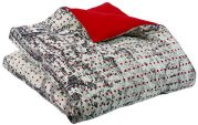 Edredon Pulsation 1 face rouge & 1 face motif 90x130 - Autrement dit