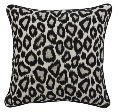 Housse de coussin motifs léopard passepoil noir Facet 65x65 - Autrement dit