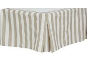 Parementage de sommier rayé blanc et sable plis Dior Festival 90x190 - Autrement dit