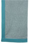 Plaid Escapade oeil perdrix avec bande & face turquoise 150x170 - Autrement dit