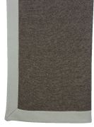 Plaid Essentiel tissu oeil perdrix brun avec bande & face uni sable 150x170 - Autrement dit