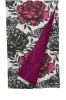 Plaid fleurs fuchsia et noir Farandole 130x170