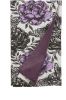 Plaid fleurs noir et parme Farandole 130x170