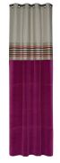 Rideau velours fuchsia et lin naturel Farandole 140x270 - Autrement dit