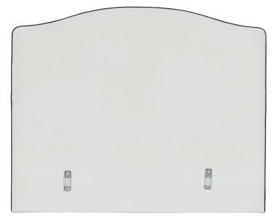 Tête de lit velours blanc passepoil noir forme Sévigné Fusain 142x130 - Autrement dit